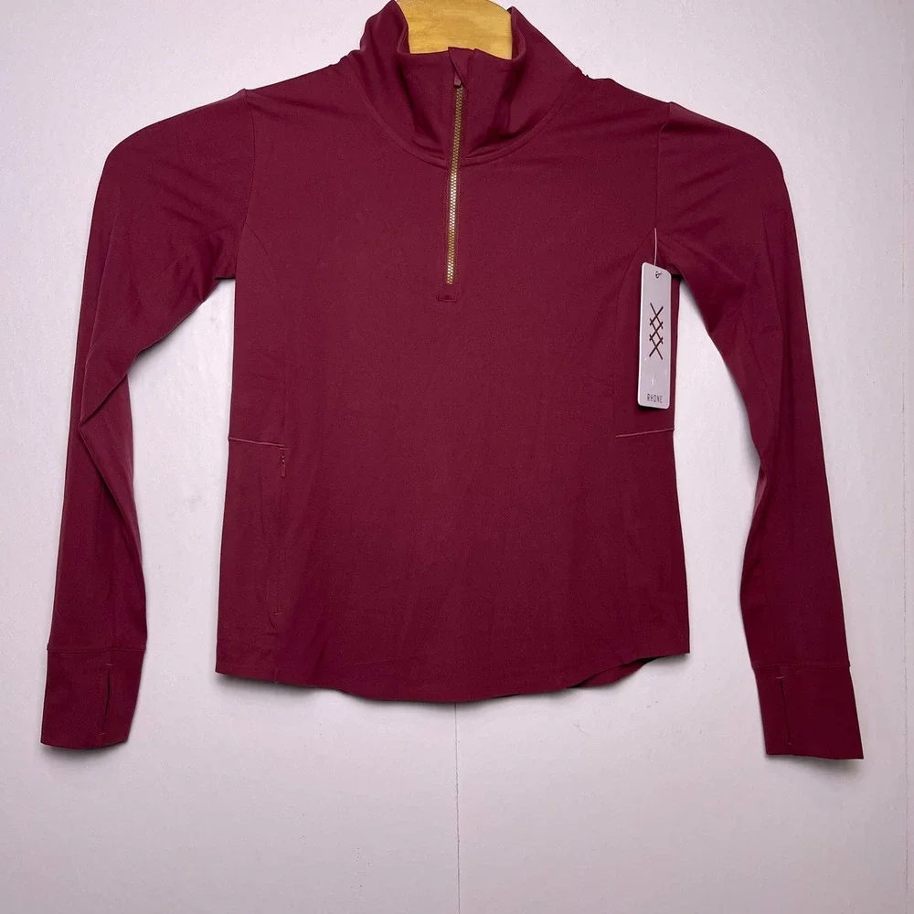 Rhone Women's XS Burgundy Course To Court Quarter 1/4 Zip Pullover NWT - Picture 2 of 12